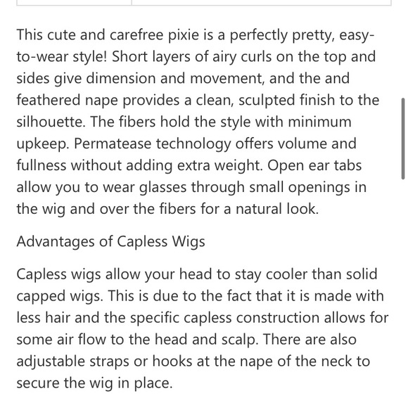 Curly 8” wig from WigsDo.com, never worn, NEW - Picture 7 of 7